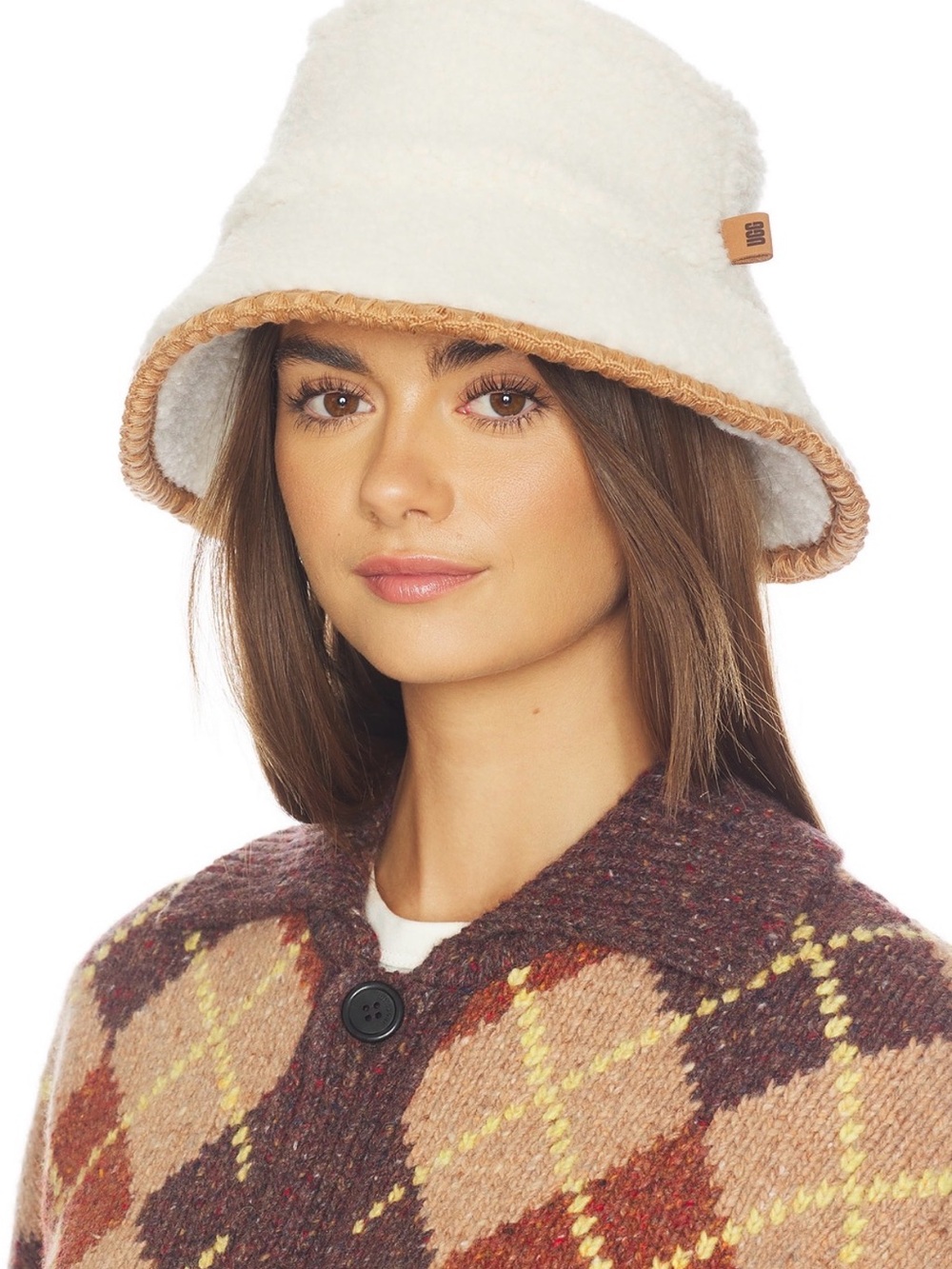 UGG Fluff Scalloped Bucket Hat in Nimbus NWT